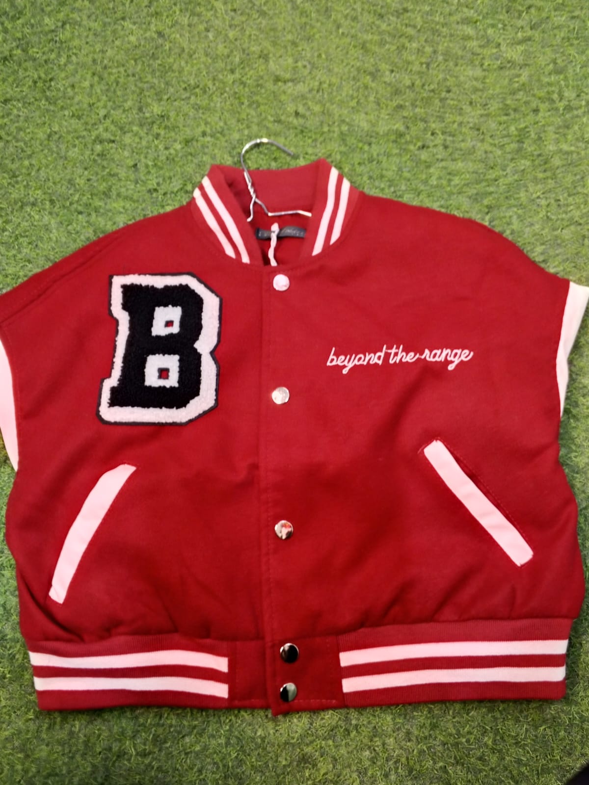 Red & White Baseball Bomber