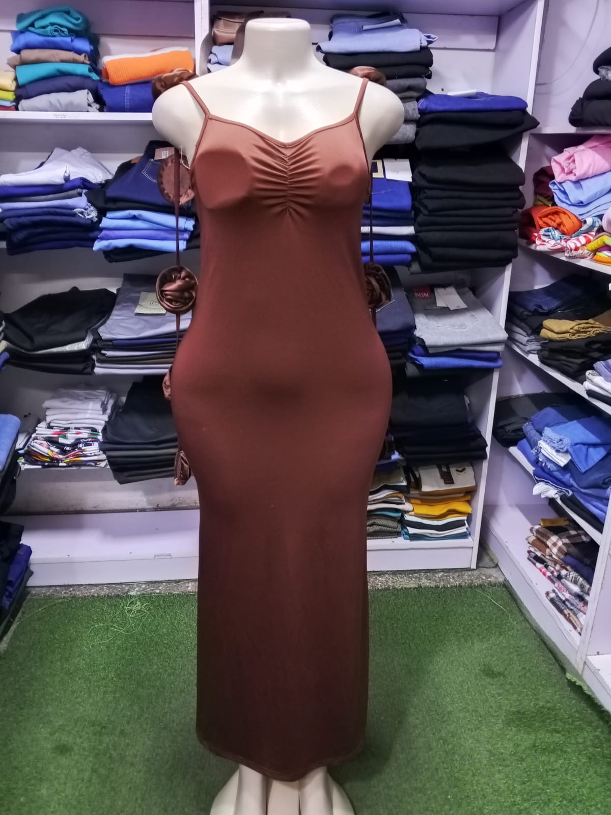 Ruched Bust Bodycon Maxi Dress