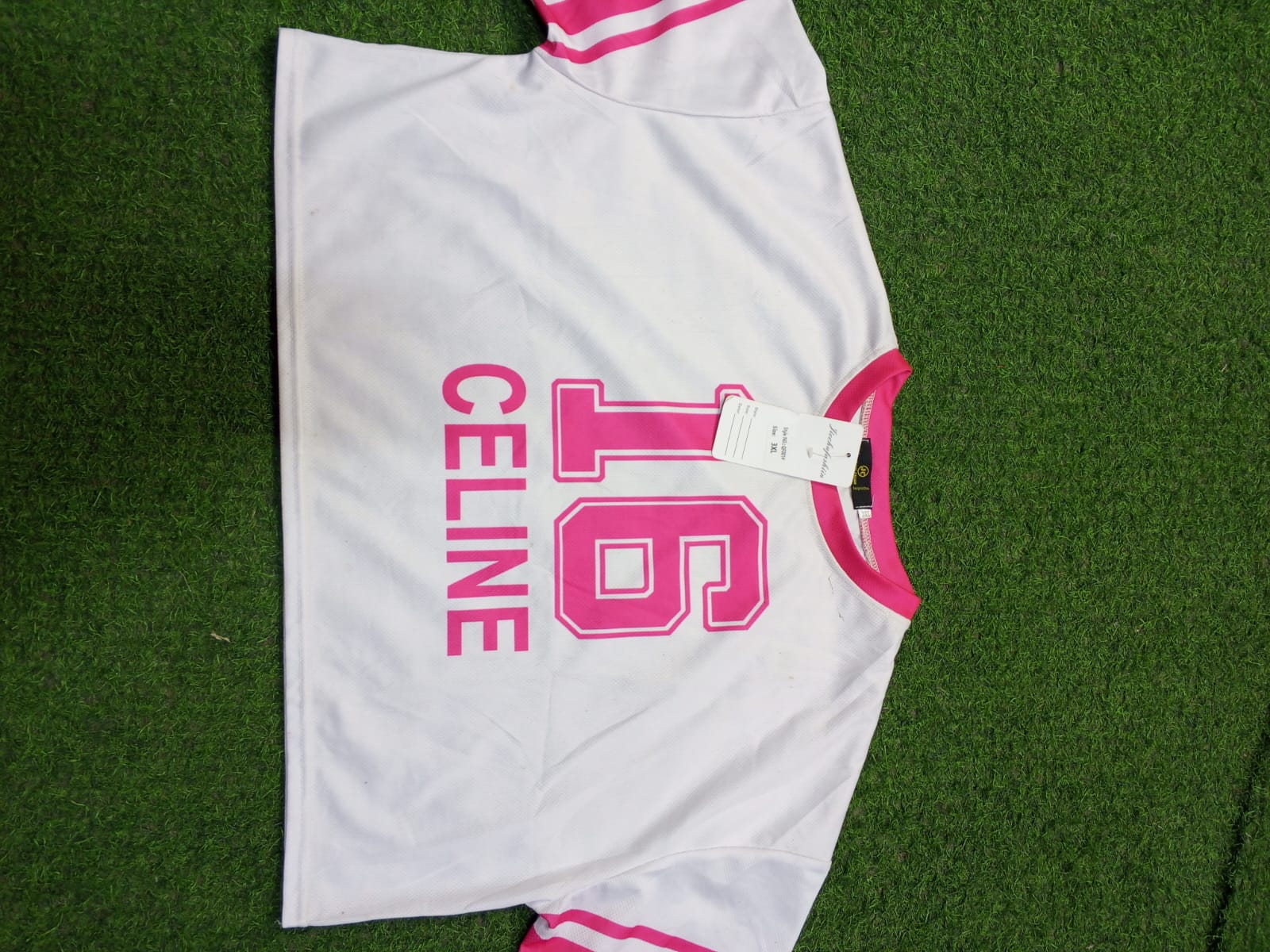 Celine 16 Cropped Jersey T-Shirt